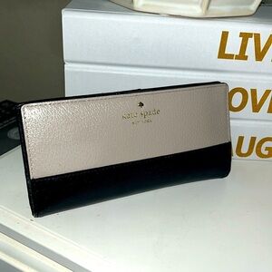 Kate Spade New York Grand Street Colorblock Stacy Wallet Warm Beige/Black